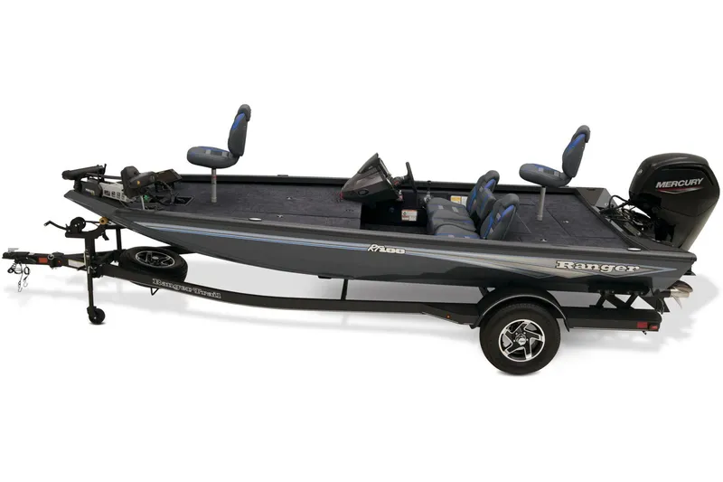 Slide: The Image of 2024 Ranger RT188 fishing boat with Mercury outboard motor. - 12