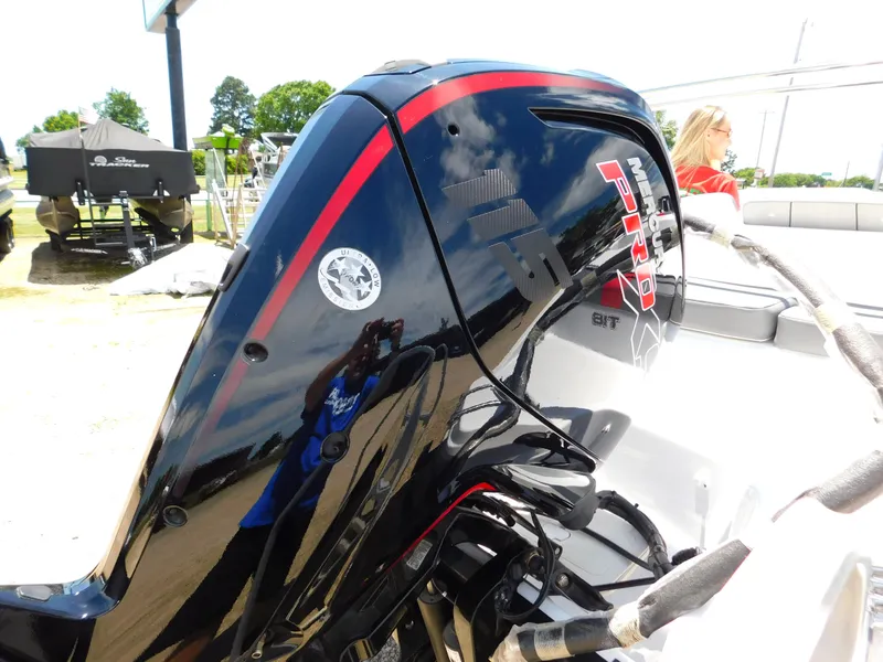 Slide: The Image of 2024 Tahoe T18 boat with Mercury Pro XS outboard motor. - 16