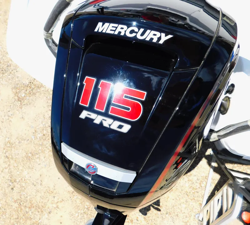 Slide: The Image of 2024 Tahoe T18 boat with Mercury 115 Pro outboard motor. - 8