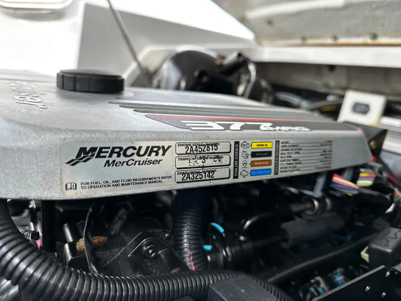 Slide: The Image of 2016 Crownline 285 SS boat engine, Mercury MerCruiser close-up. - 26