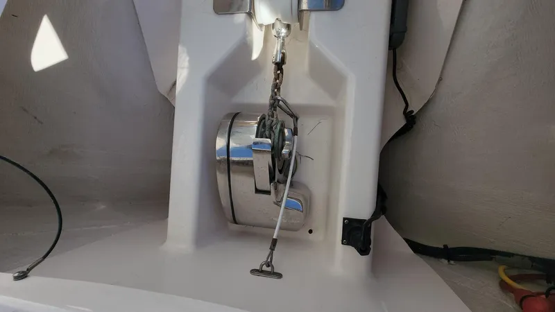 Slide: The Image of 2017 Pursuit S 280 Sport boat anchor winch system. - 16