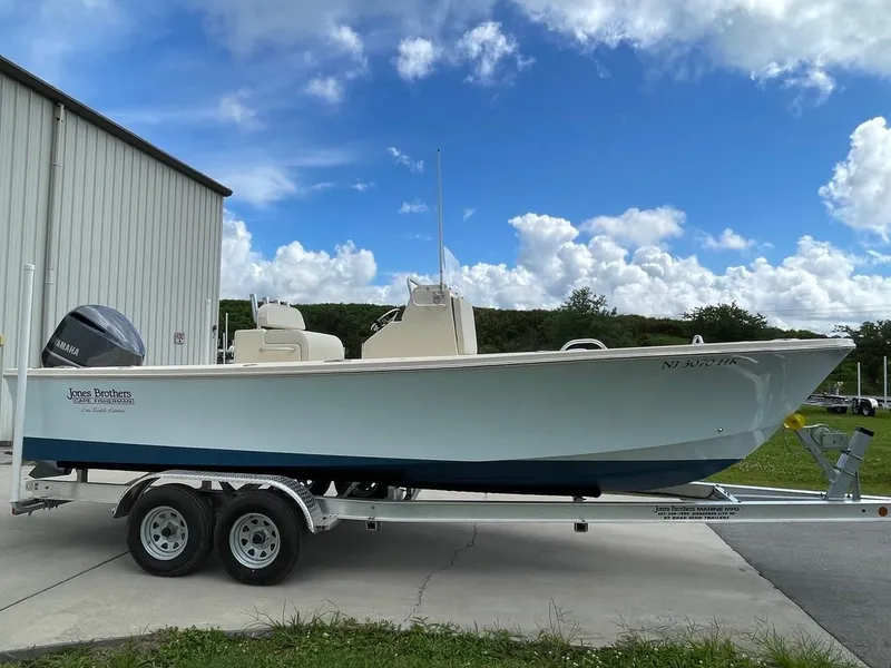 Slide: The Image of 2024 Jones Brothers Cape Fisherman 23 console with Garmin electronics. - 27