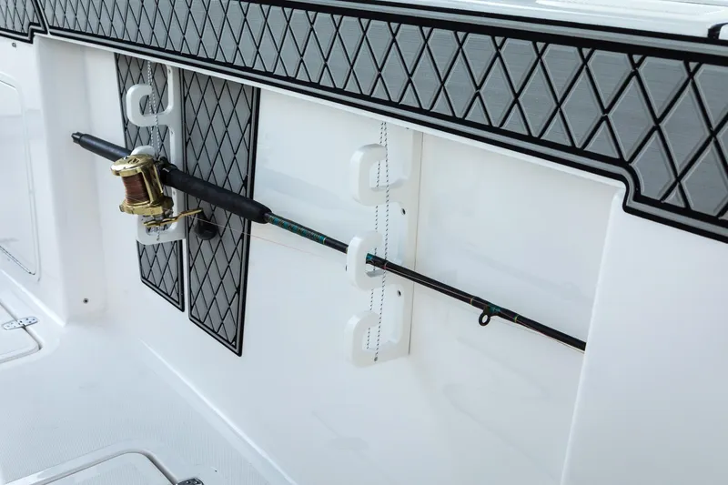 Slide: The Image of 2024 Wellcraft 302 Fisherman fishing rod holder detail. - 47