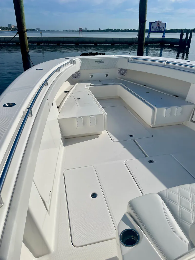 Slide: The Image of 2019 Invincible 39 Open Fisherman boat with spacious deck and seating. - 6