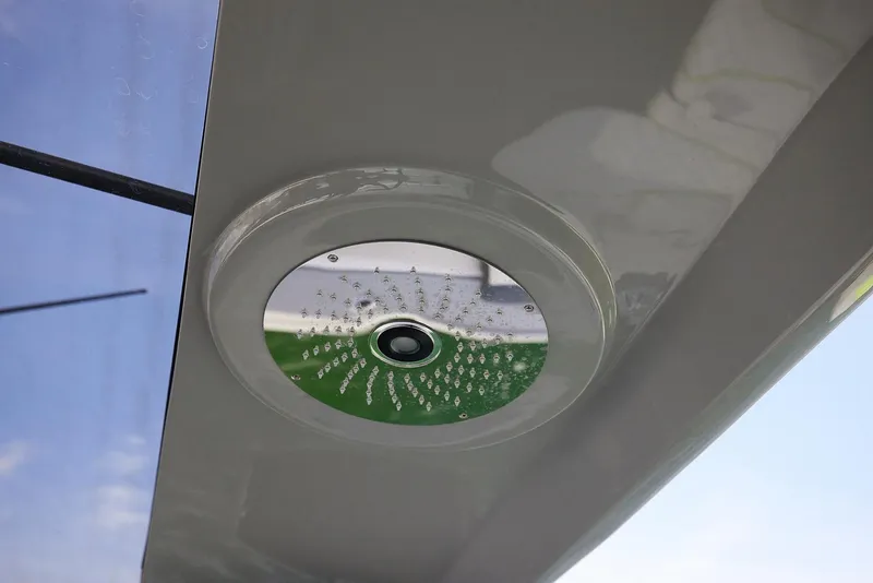 Slide: The Image of Ceiling-mounted showerhead on 2022 Midnight Express 43' Solstice boat. - 22
