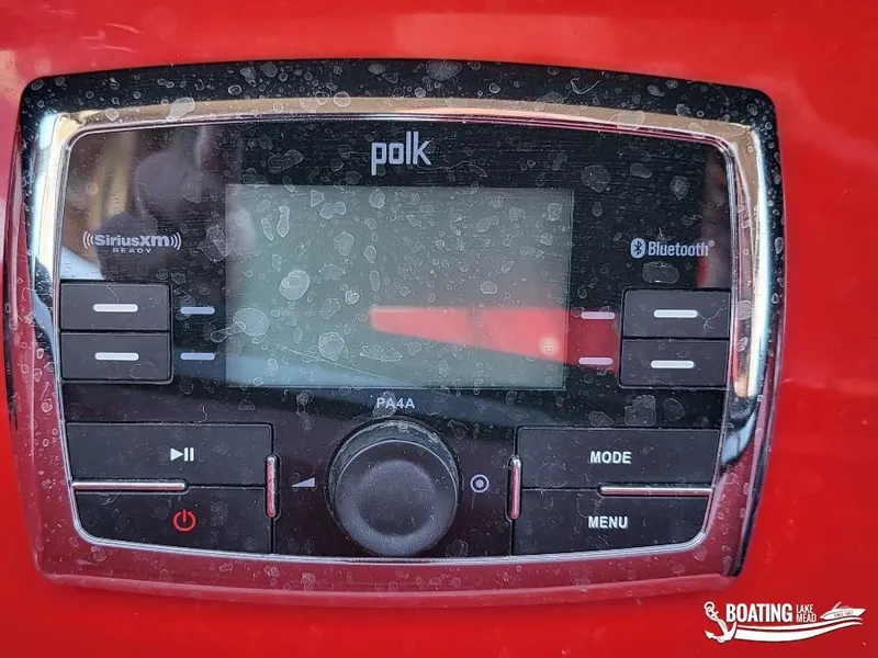 Slide: The Image of Polk audio system in 2016 Tigé Z3 boat, featuring Bluetooth and SiriusXM capabilities. - 16