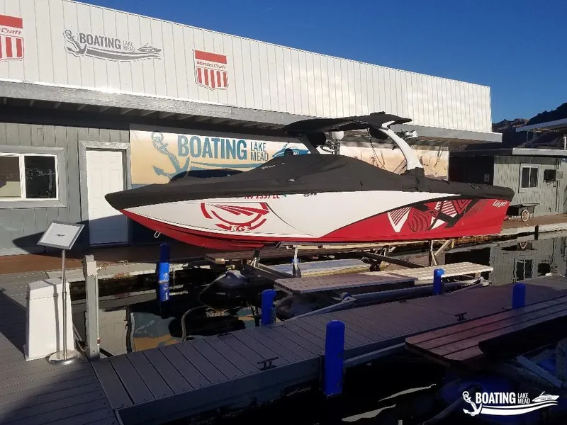 Slide: The Image of 2016 Tigé Z3 boat docked at Boating Lake Mead, covered and ready for use. - 4