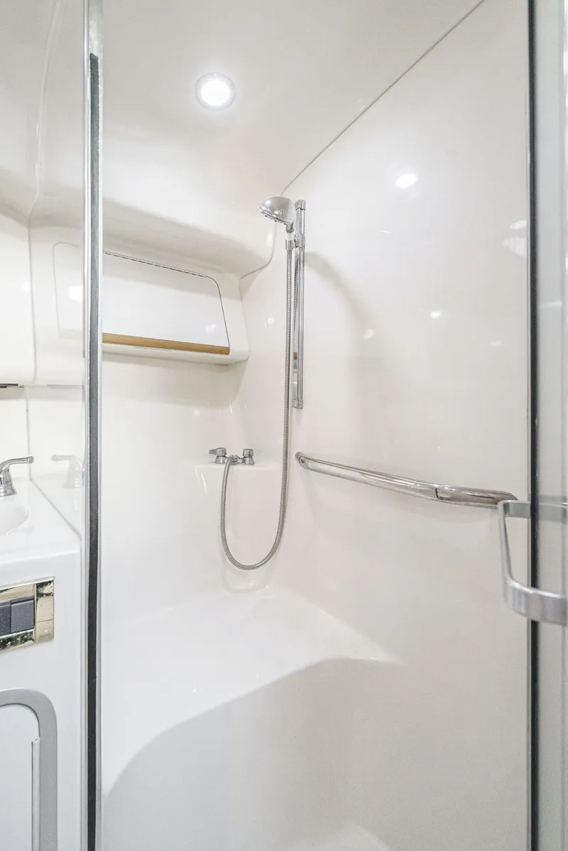 Slide: The Image of 1997 Sea Ray 420 Aft Cabin bathroom with shower - 47