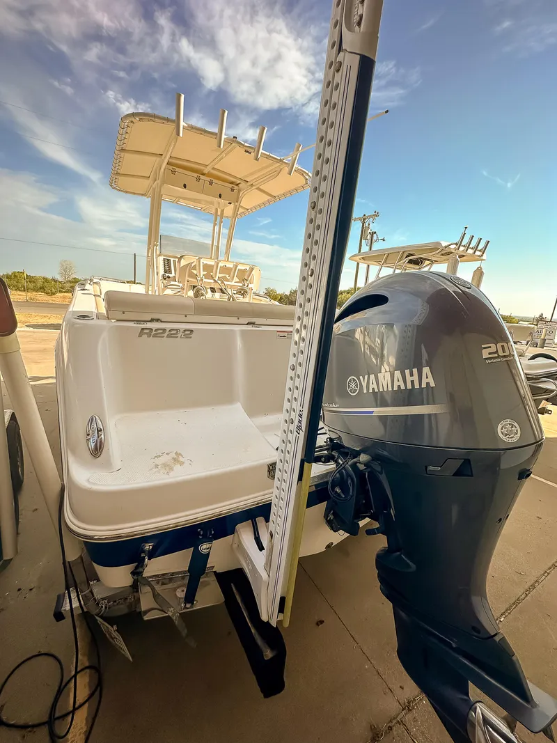 Slide: The Image of 2017 Robalo R222 boat with Yamaha 200 outboard motor. - 2