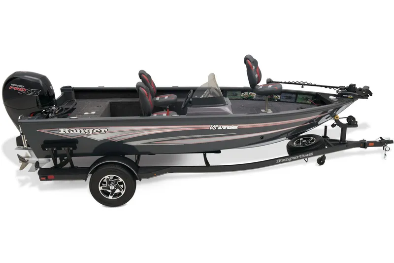 Slide: The Image of 2024 Ranger VS1782SC Angler fishing boat on trailer. - 11