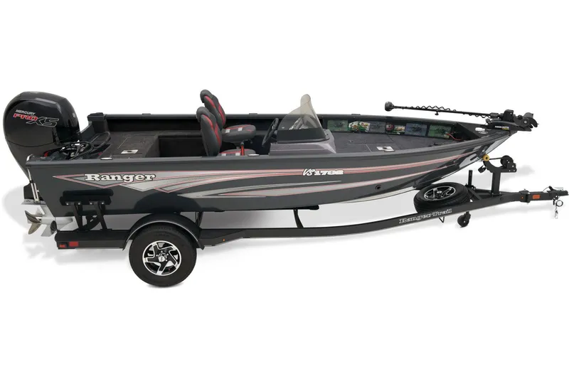 Slide: The Image of 2024 Ranger VS1782SC Angler fishing boat on trailer. - 12