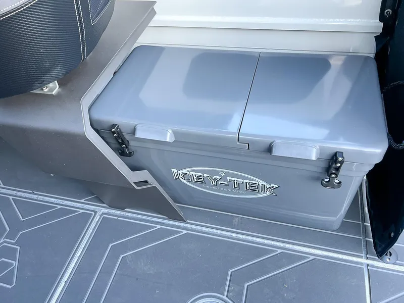 Slide: The Image of Stabicraft 2050 Supercab 2025 with Icy-Tek cooler on deck. - 16