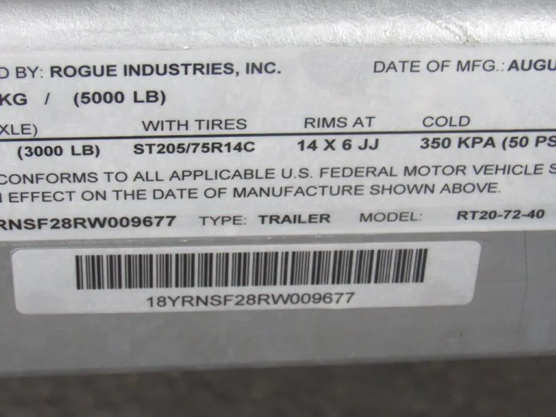 Slide: The Image of 2024 Alumaweld 20 Adventurer trailer label with specifications and barcode. - 19