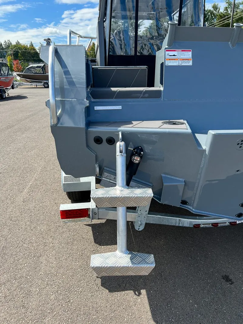 Slide: The Image of 2023 Stabicraft 2250 Ultra Centercab rear view, showcasing the boat's sturdy construction. - 26