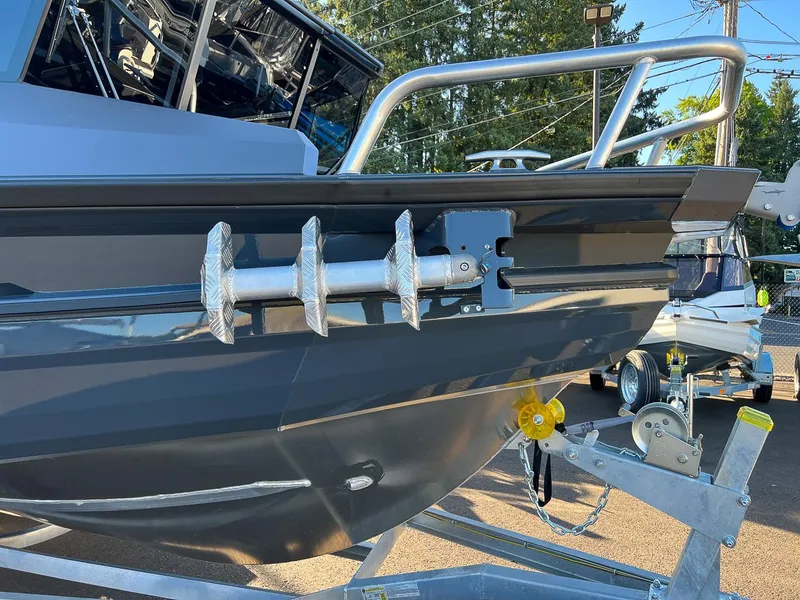 Slide: The Image of Close-up of 2023 Stabicraft 2250 UltraCab WT boat on trailer. - 25
