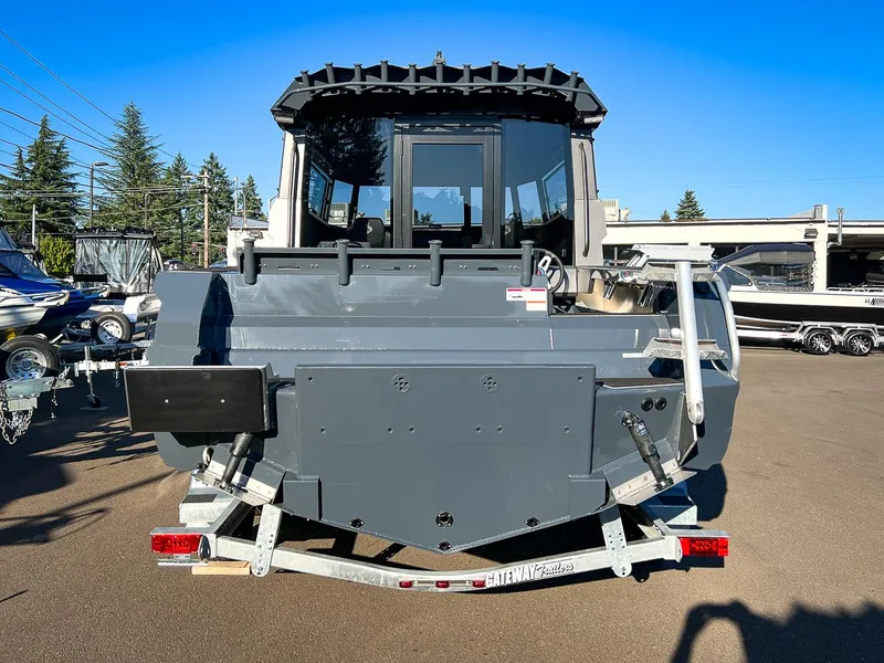 Slide: The Image of 2023 Stabicraft 2250 UltraCab WT boat on trailer, rear view. - 4