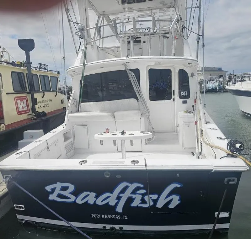 Slide: The Image of 1998 Ocean Yachts 40 Super Sport Badfish docked in Port Aransas, TX. - 2