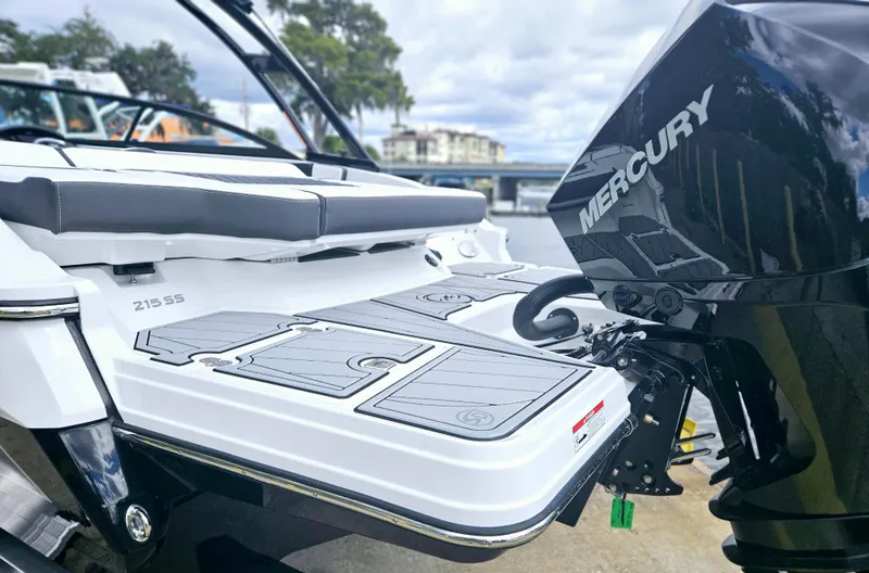 Slide: The Image of 2024 Monterey 215SS boat with Mercury outboard engine at dock. - 4