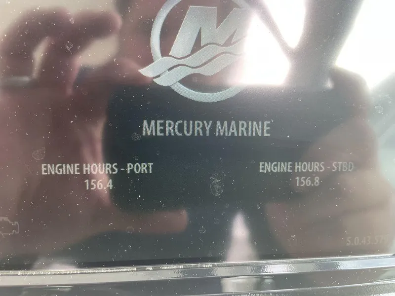 Slide: The Image of Mercury Marine engine hours display on 2016 Boston Whaler 320 Vantage. - 26