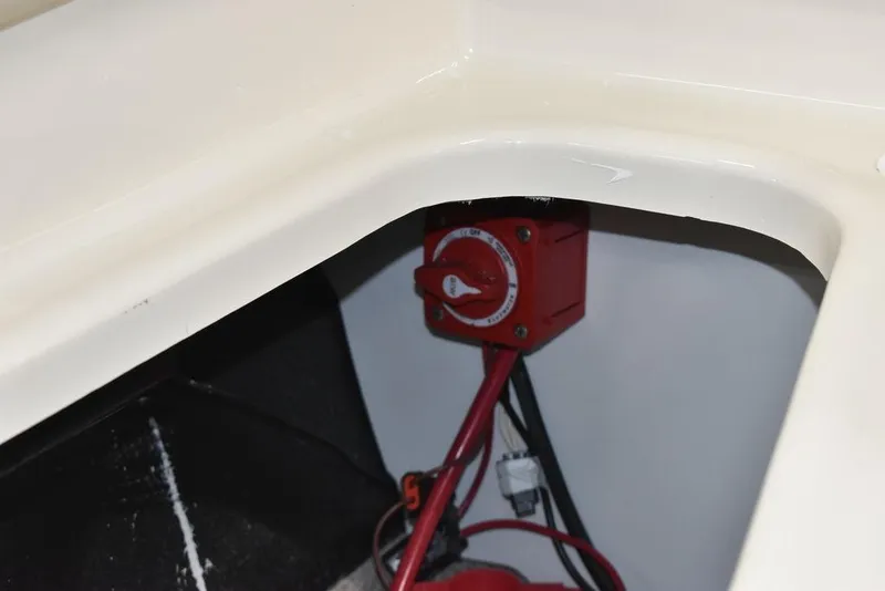 Slide: The Image of 2024 Stingray 191DC boat battery switch and wiring. - 22