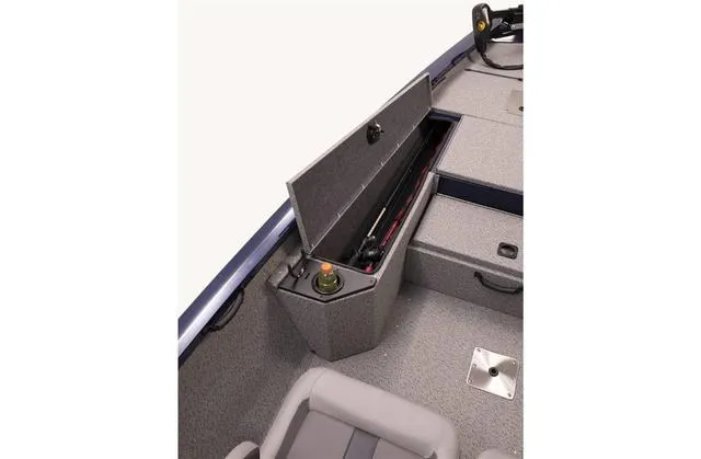 Slide: The Image of 2023 G3 1710 PFX boat interior with open storage compartment. - 8