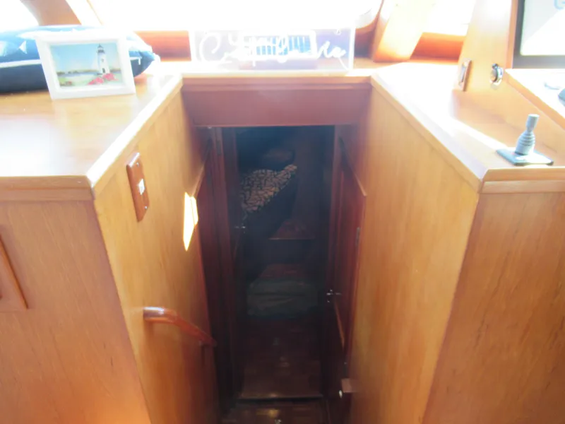 Slide: The Image of Stairway leading to lower cabin in 2010 DeFever 48 Offshore yacht. - 42