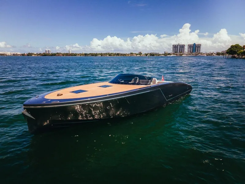 Slide: The Image of 2020 Frauscher 1017 GT luxury yacht on open water. - 23