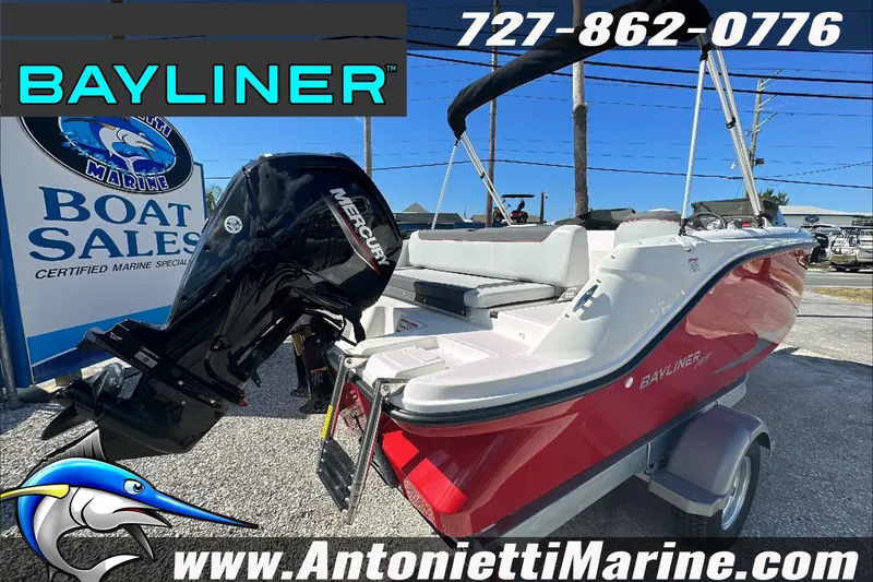 Slide: The Image of 2024 Bayliner Element M19 boat with Mercury engine at Antonietti Marine sales. - 8