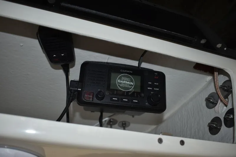 Slide: The Image of Garmin marine radio on 2024 Key West 244 CC boat. - 37