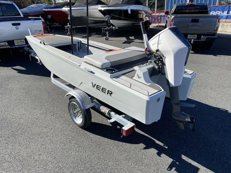 Slide: The Image of 2024 Veer V13 boat on trailer, parked outdoors. - 8