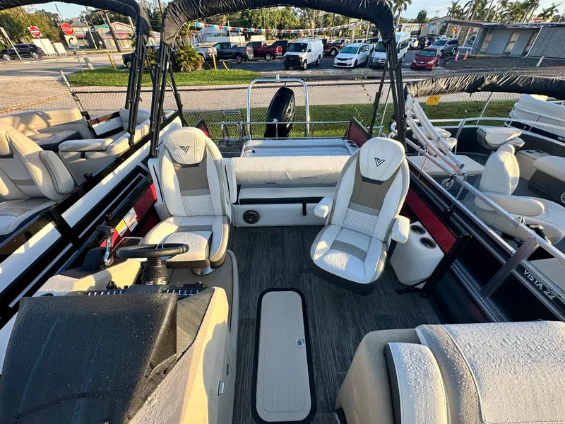 Slide: The Image of 2023 Viaggio Diamante S boat interior with plush seating and modern design. - 13