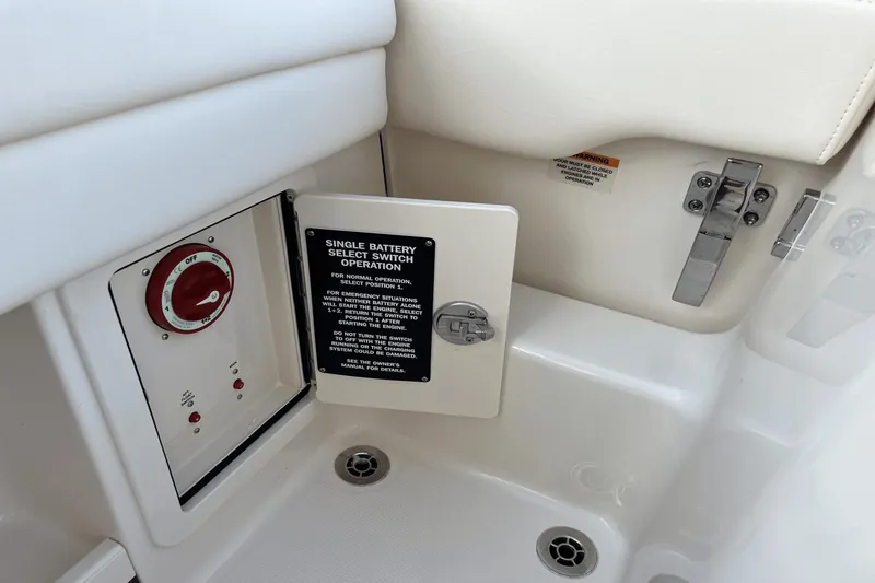 Slide: The Image of 2024 Grady-White Freedom 235 single battery select switch operation panel. - 8