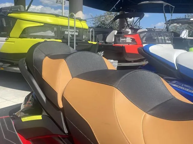 Slide: The Image of 2022 Yamaha WaveRunner FX Cruiser SVHO with Audio System, featuring sleek tan and black seats. - 8