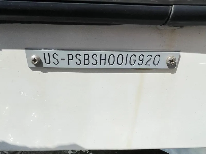 Slide: The Image of Hull identification number (HIN) on a 2020 Scarab 285 ID boat. - 44