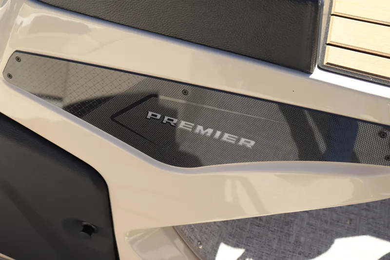 Slide: The Image of 2024 Premier 250 SunSation RF boat detail with logo. - 23