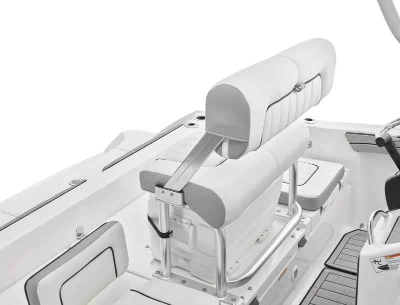 Slide: The Image of 2024 Yamaha Boats 195 FSH Sport interior seating and console. - 7