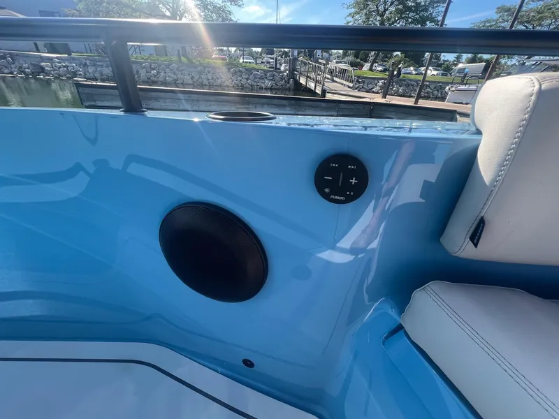 Slide: The Image of Interior of 2023 BRABUS Shadow 500 Cabin boat with speaker and control panel. - 17