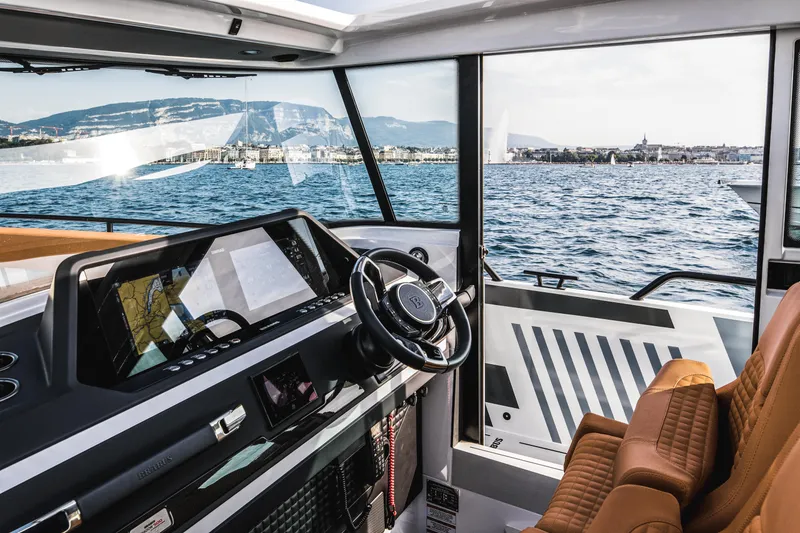 Slide: The Image of Interior view of 2023 BRABUS Shadow 500 Cabin yacht with scenic ocean backdrop. - 37
