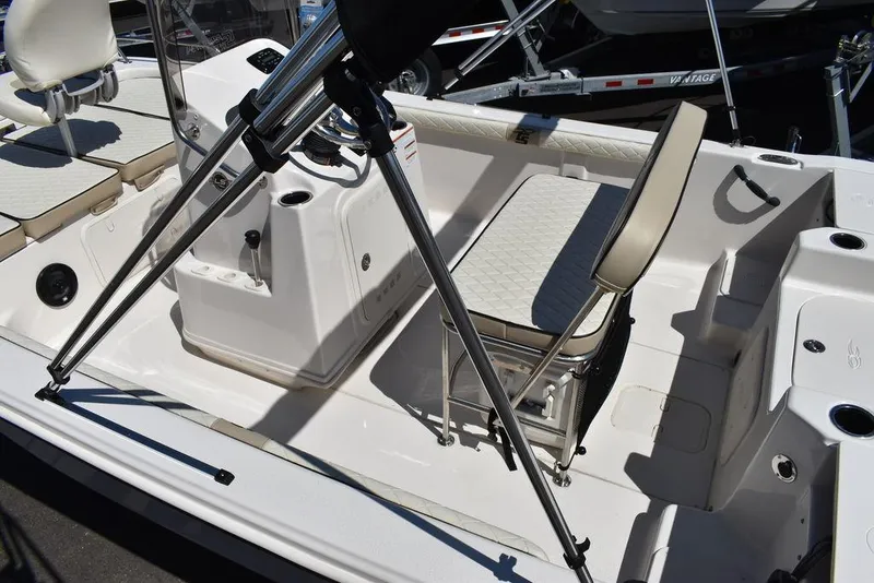 Slide: The Image of 2022 Carolina Skiff 17 LS boat interior with seating and console. - 11