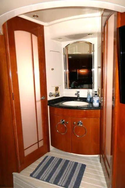 Slide: The Image of Luxurious bathroom in a 2001 Carver 530 Voyager Pilothouse yacht. - 17