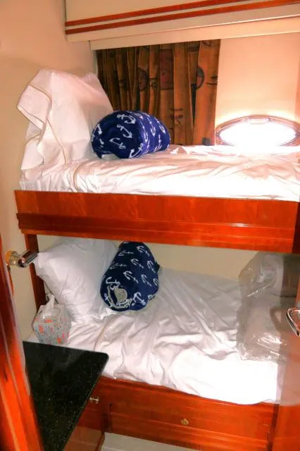 Slide: The Image of Bunk beds in 2001 Carver 530 Voyager Pilothouse cabin. - 22