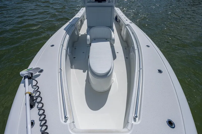 Slide: The Image of 2015 Yellowfin 32 boat bow with seating and storage. - 16