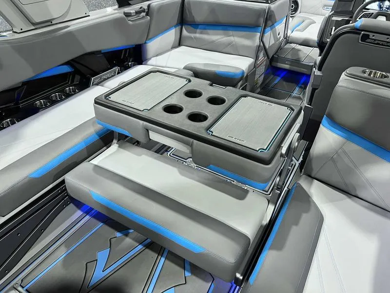 Slide: The Image of 2024 Supra SL interior with modern seating and integrated cup holders. - 5