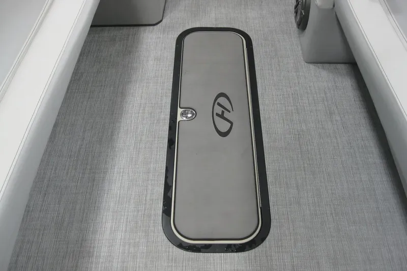 Slide: The Image of 2023 Harris FloteBote 250 Solstice interior with luxurious seating and modern design. - 13