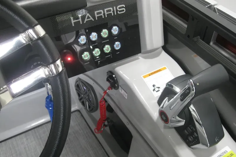 Slide: The Image of Dashboard of 2023 Harris FloteBote 250 Solstice with Simrad display and gauges. - 20