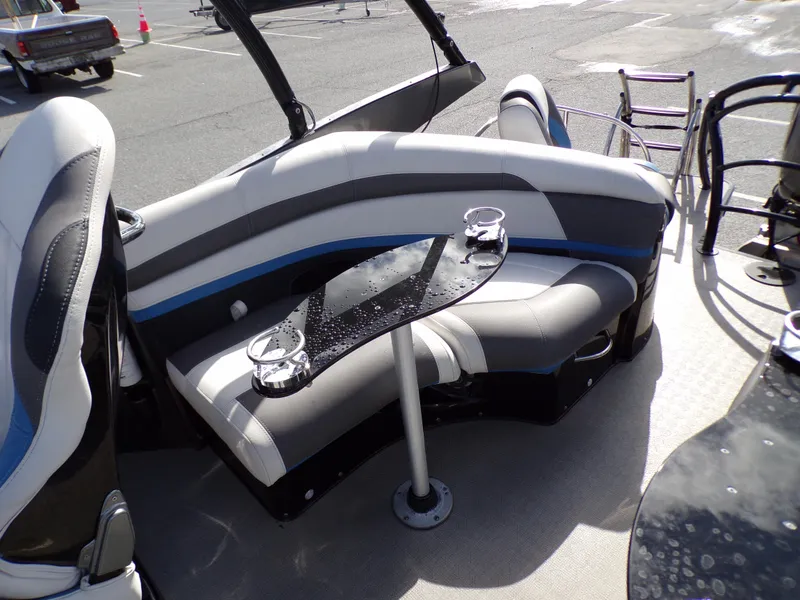 Slide: The Image of 2018 Godfrey Aqua Padio 250 XP interior seating and table. - 12