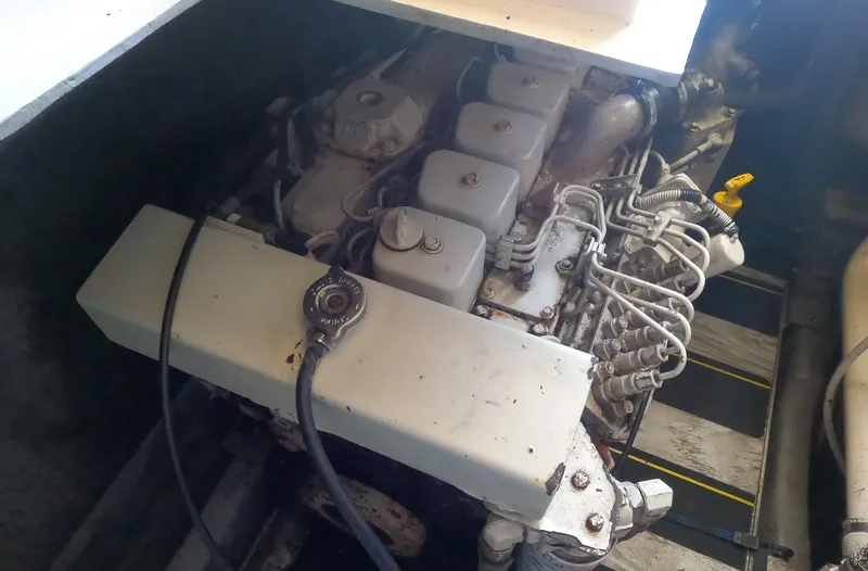 Slide: The Image of Engine compartment of a 2002 Luhrs 34 Convertible boat. - 36