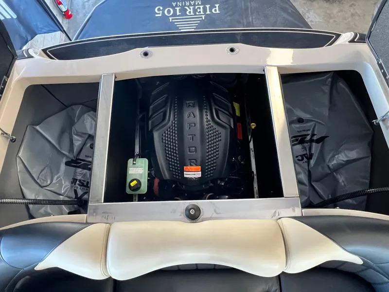 Slide: The Image of 2024 MB F22 Tomcat boat engine compartment with Raptor engine visible. - 17