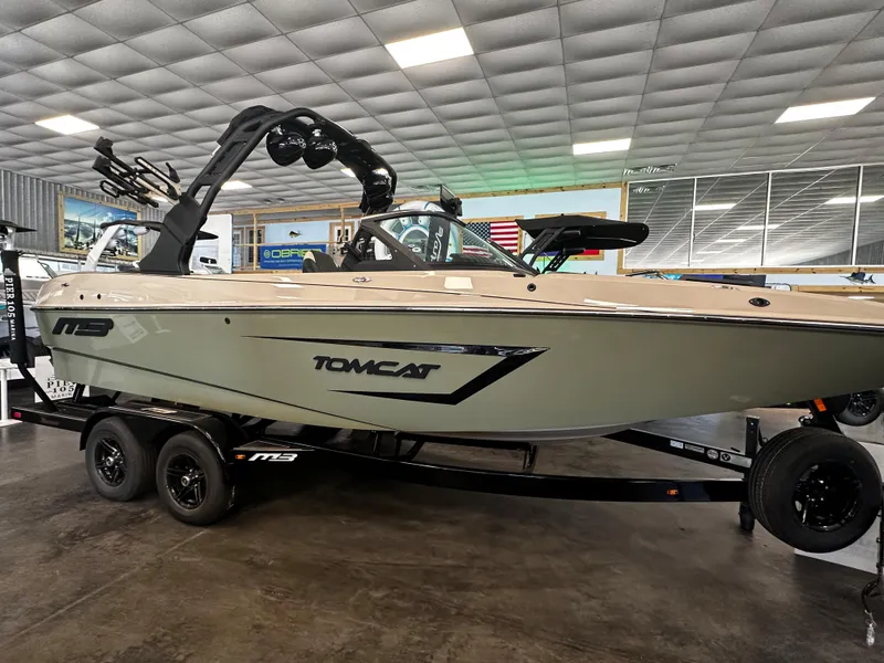 Slide: The Image of 2024 MB F22 Tomcat boat on trailer in showroom. - 6