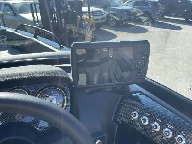 Slide: The Image of Dashboard of a 2022 Lowe FS18 boat with Garmin GPS and control panel. - 9